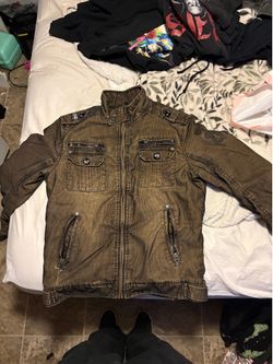 Olive Green/Brown Men's Corduroy Jacket