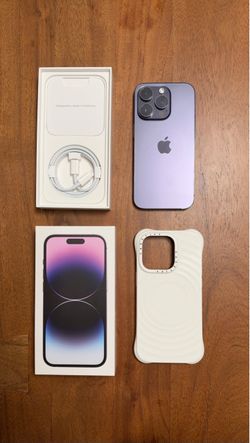 iPhone 14 Pro 256GB Deep Purple – Factory Unlocked – Original Box + Case