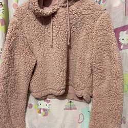 Hollister pink sherpa hoodie 