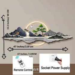 3D Wall Art Decor, Wall Sculptures Hanging Art with Led Light, 3D Sculpture P...