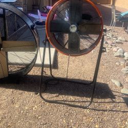 Max Air Industrial Stand Up Fan And Adjustable To Aim Position Desire Blows Good 
