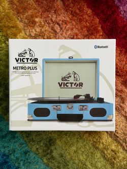 Victor Blue Record Player BRAND NEW IN BOX