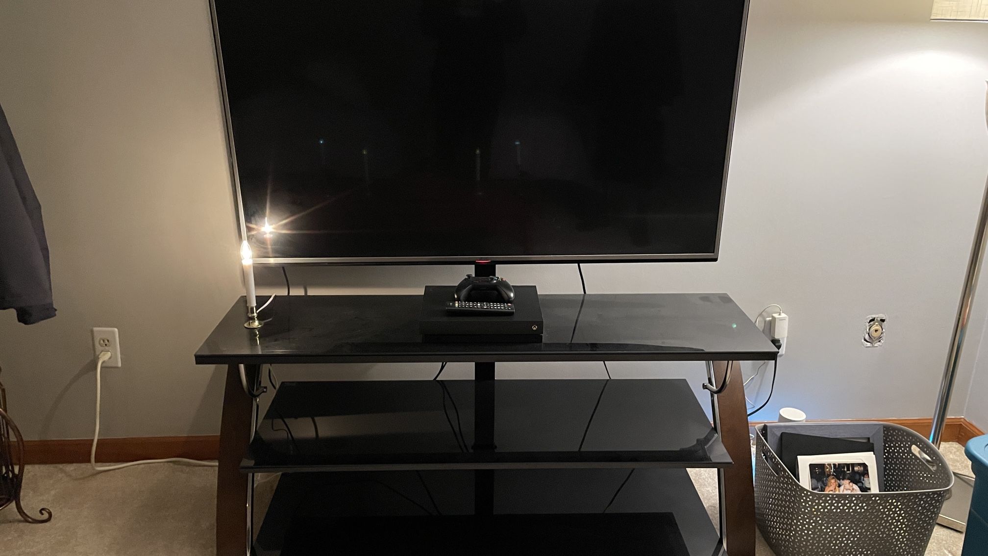 LG 55” TV w/ Mounted Entertainment Center