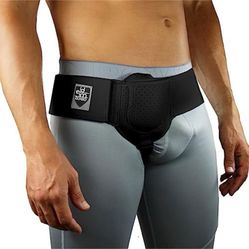 “New”Medical Hernia Guard (Inguinal Hernia Belt)Post Surgery,,adjustable (Black)(L/XL)retail$39