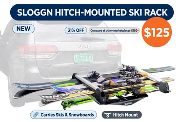 Sloggn Hitch-Mounted Ski Rack