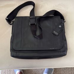 Tumi Leather Messenger Bag