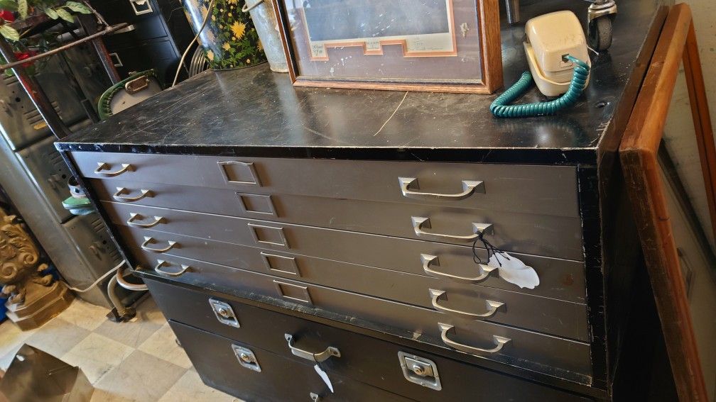 Industrial Map Drafting architecture Cabinet 5 Drawer