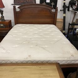 Queen Bed And Mattress And Dresser And Mirror 