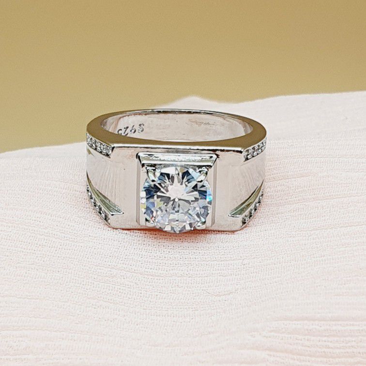 "Dainty Radiant Gemstone Zircon Trendy Elegant Silver Rings for Women, PD929
 
 