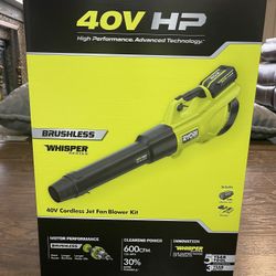 Ryobi 40V Cordless Blower kit 600 CFM brushless with 40V 4Ah battery and charger ( new )
