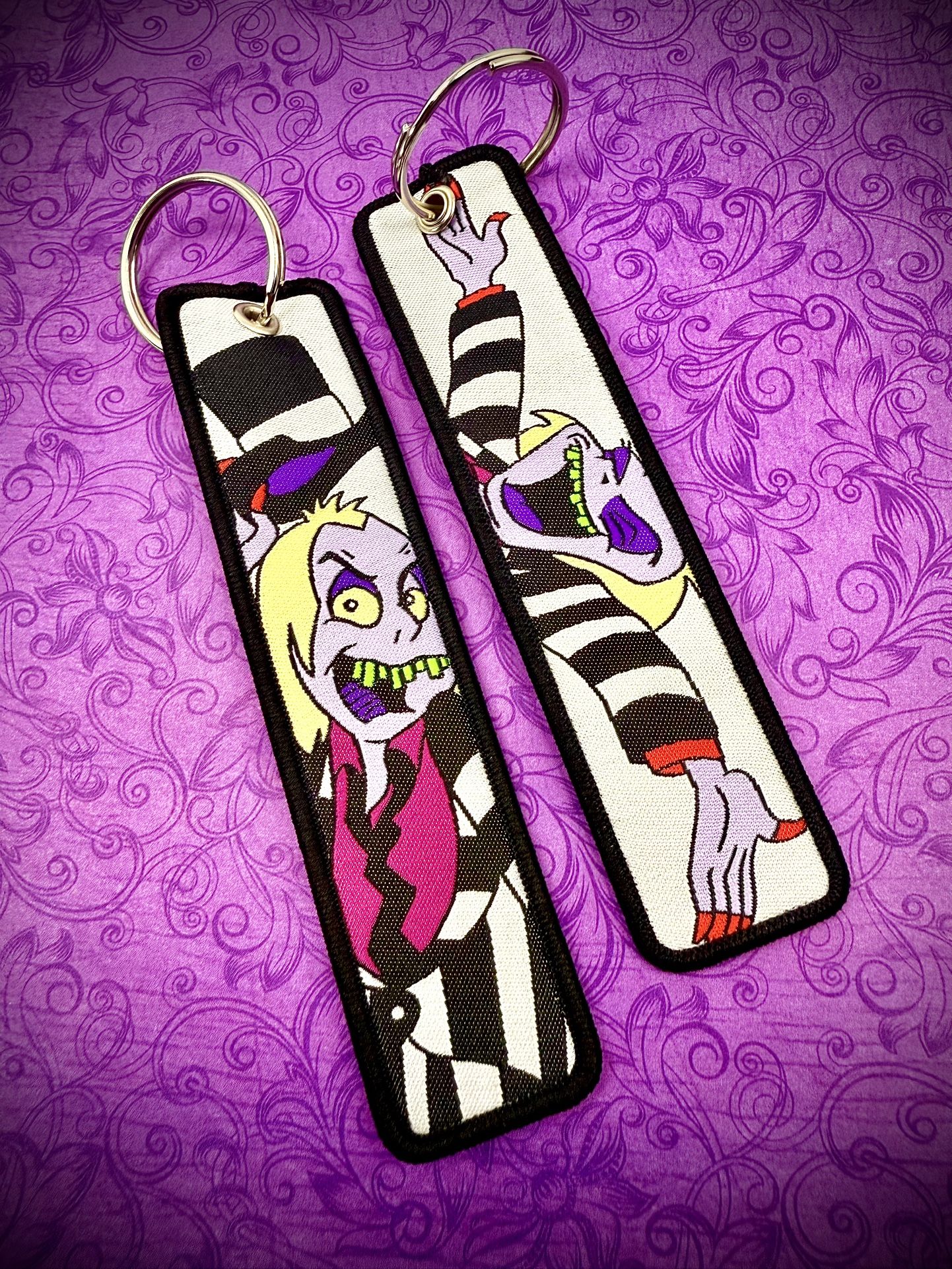 1 Piece Double Sided 5 Inch Beetle Juice Keychain 