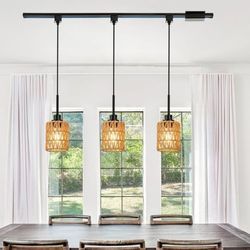 3pk Rattan Hanging Pendant Lights