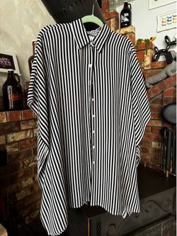 Tommy Bahama Palm Party Striped Tunic Shirt Swim CoverUp