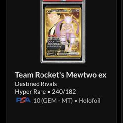 Pokemon cards TCG Mewtwo ex PSA 10