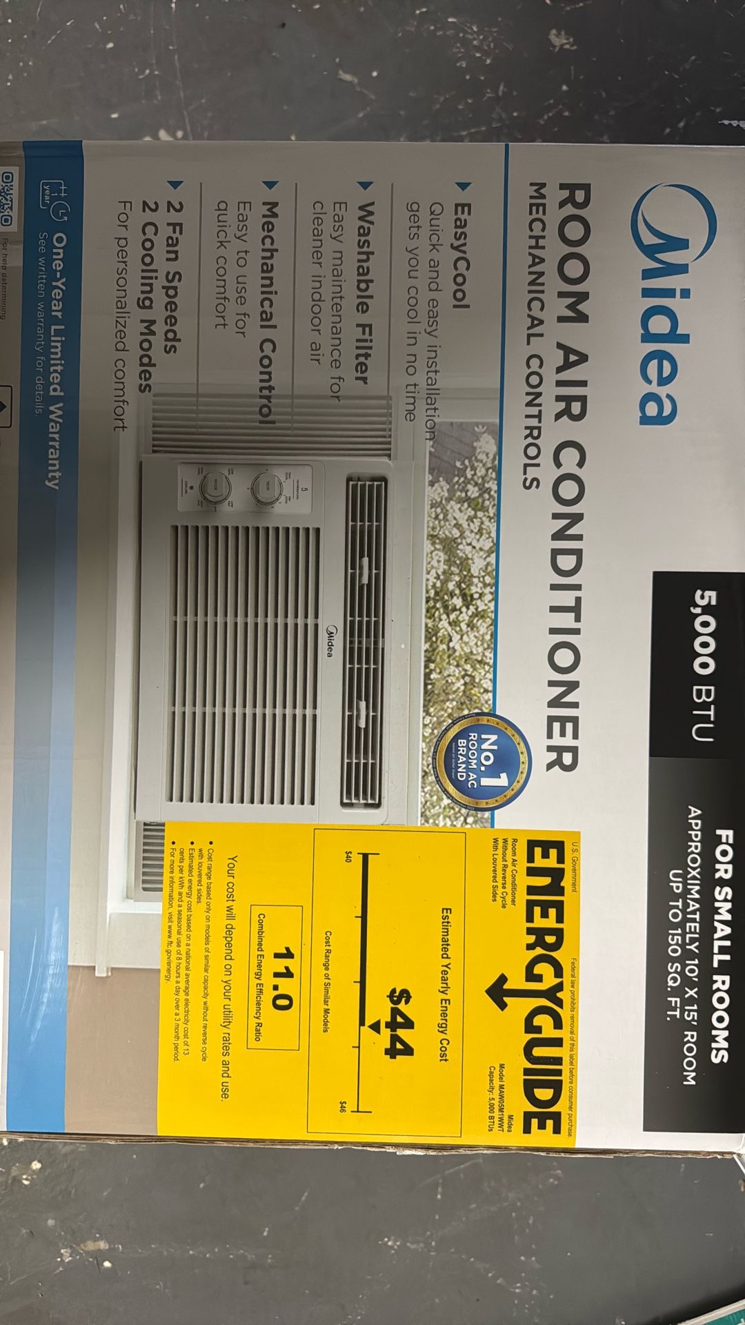 Midea 5,000 BTU 150 Sq ft Mechanical Window Air Conditioner AC White