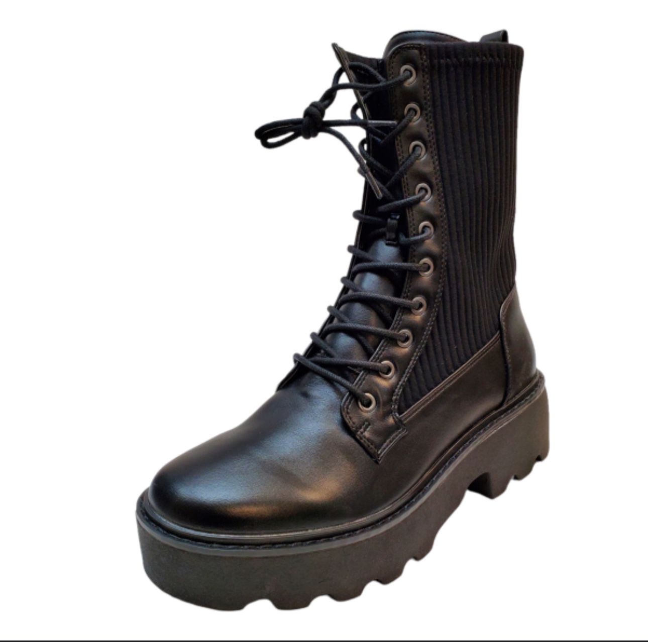 BAR III Woman's tarnyin Leather Combat Lace Up Boots Size 5