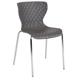 Lowell Contemporary Gray Plastic Stackable Chair