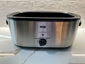 Oster 22 quart roaster oven, thermometer, plus extras