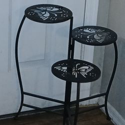 Black Butterfly Folding 3 Tier Plant Stand 
