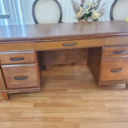 2 Piece Desk With Top Shelves 