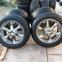 GIOVANNA RIMS 275/55R20...6 LUGS FIT CHEVY SILVERADO YUKON TAHOE SUBURBAN NISSAN TITAN DENALLI NISSAN ARMADA 