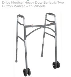Drive Medical Deluxe Two Button Folding Walker with 5" Wheels 10220-1ww