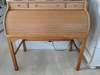 Wooden roll top desk