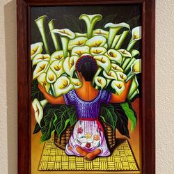 Calla Lilly Framed Painting 12 X 17