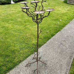 Great Wrought Iron Candleholder  In A Woodsy Willow Design. Perfect For The Garden Patio Or Deck ,￼46’’ tall by 18. 