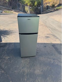 Mini fridge taller household 2 door refrigerator stainless steel (free local delivery)
