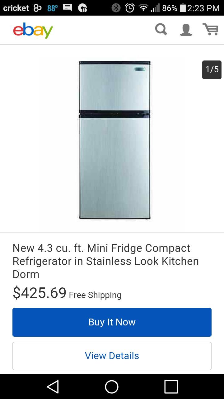 Vissani HVDR430SE Compact Refrigerator - 4.3 cu ft - Stainless Look