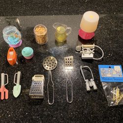 18” Doll Home Accessories Fishbowl Lamp Stainless Utensils Shower Handle & More