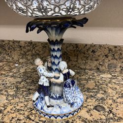 Meissen bowl Figural vase Reticulated Compote Circa 1825 Antique Porcelain.