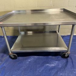 All Stainless Steel Heavy Duty Equipment Stand on Casters 48”W x 36”D x 31.5”H