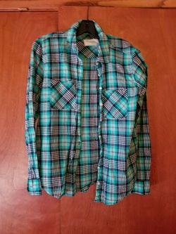 Teal plaid shirt