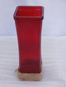Red flower vase