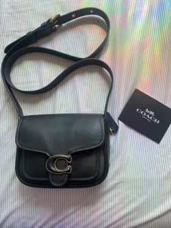 Coach Tabby Leather 19 Messenger Crossbody Bag - Black