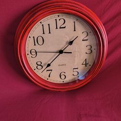 Red Edge Wall Clock