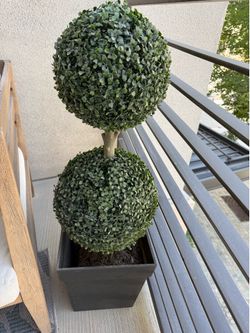 Set of 2 Decorative Topiary Plants in Planters