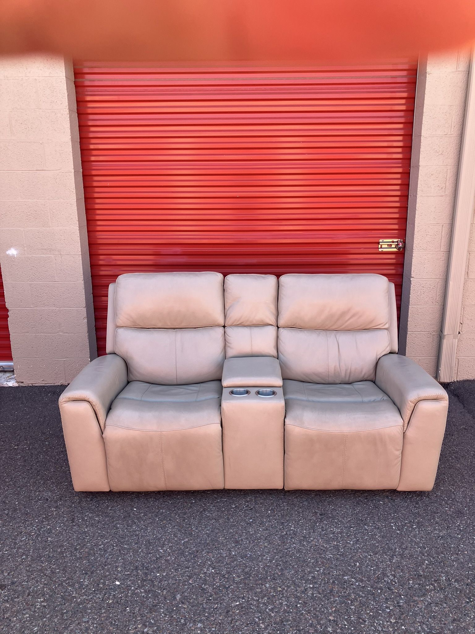 Leather Power Recliner Sofa Couch