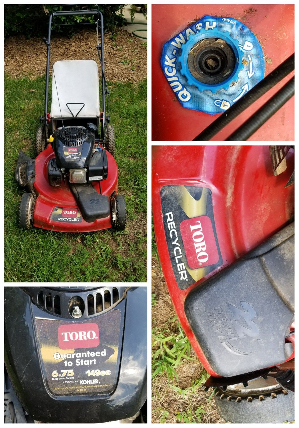 Toro propelled with big motor lawnmower excellent condition