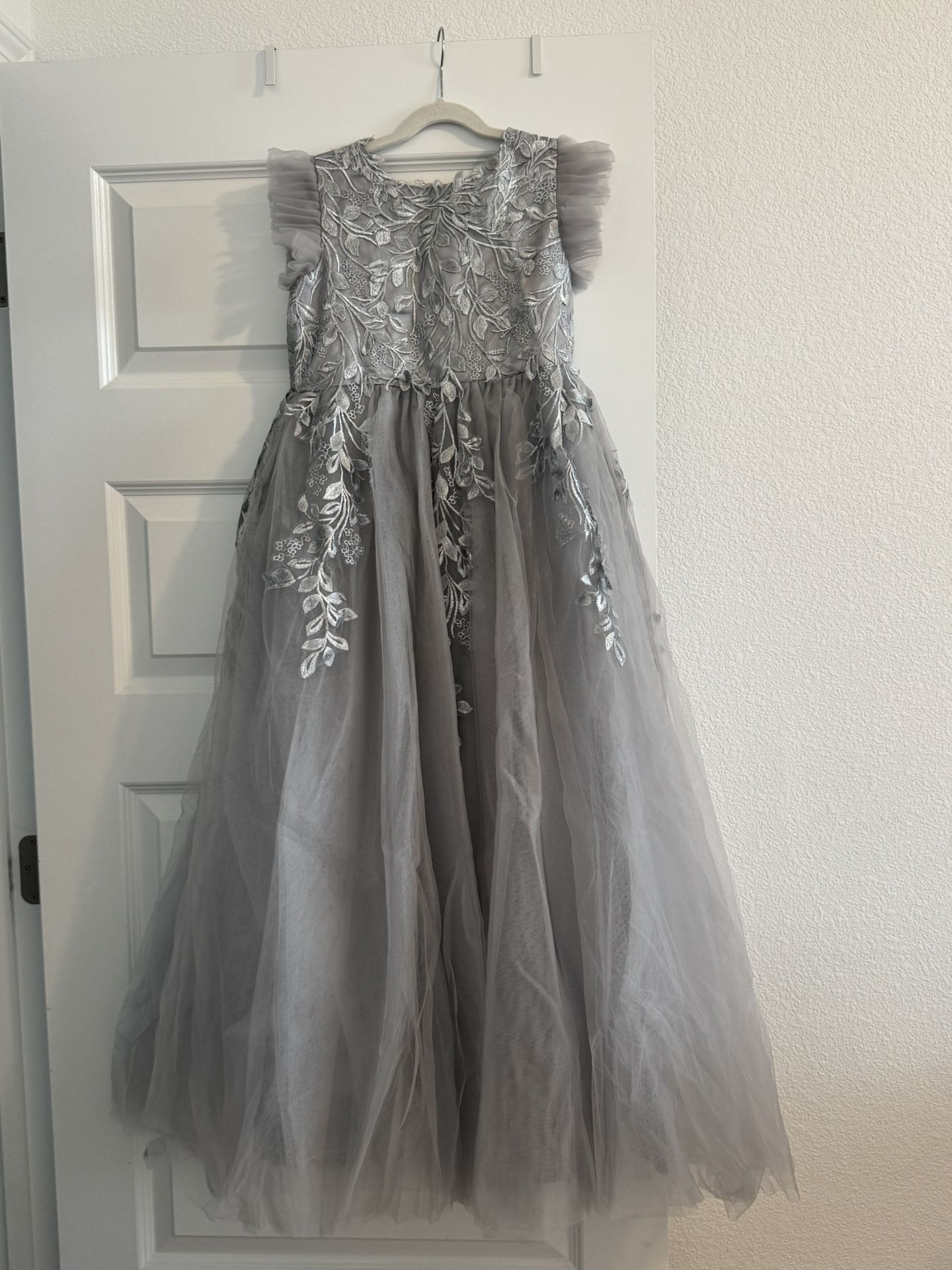 Gray Flower Girl Dress Size 10