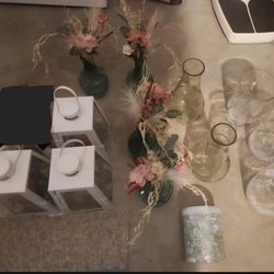 Vases, Lanterns, Candles,holders.. Bundled