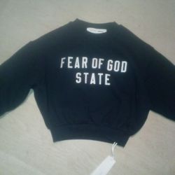 Fear Of God Essentials Kids 90's Fit Fleece Crewneck "Jet Black"