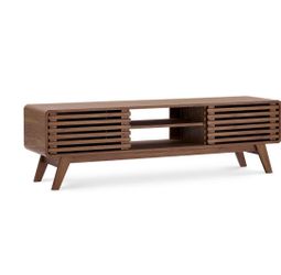A508 W-35 $210 59”电视柜，原价265  mopio Ensley TV Stand, Mid Century Modern TV Stand for (Walnut, 59") inch TV, Farmhouse TV Stand, Entertainment Center wi