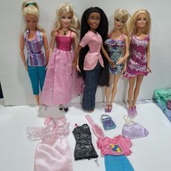 5 Barbies Good Condition  $15.00