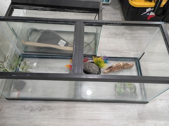 75 gallon glass tank aquarium + assorted fish supplies