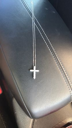 0.33ct Lab-Grown Diamond Cross Pendant Necklace in Silver