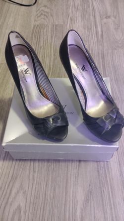 Worthington Buzzole Black Peep Toe Heels