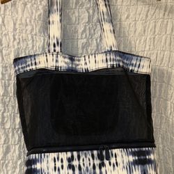Navy & White Tie-Dye Tote Bag